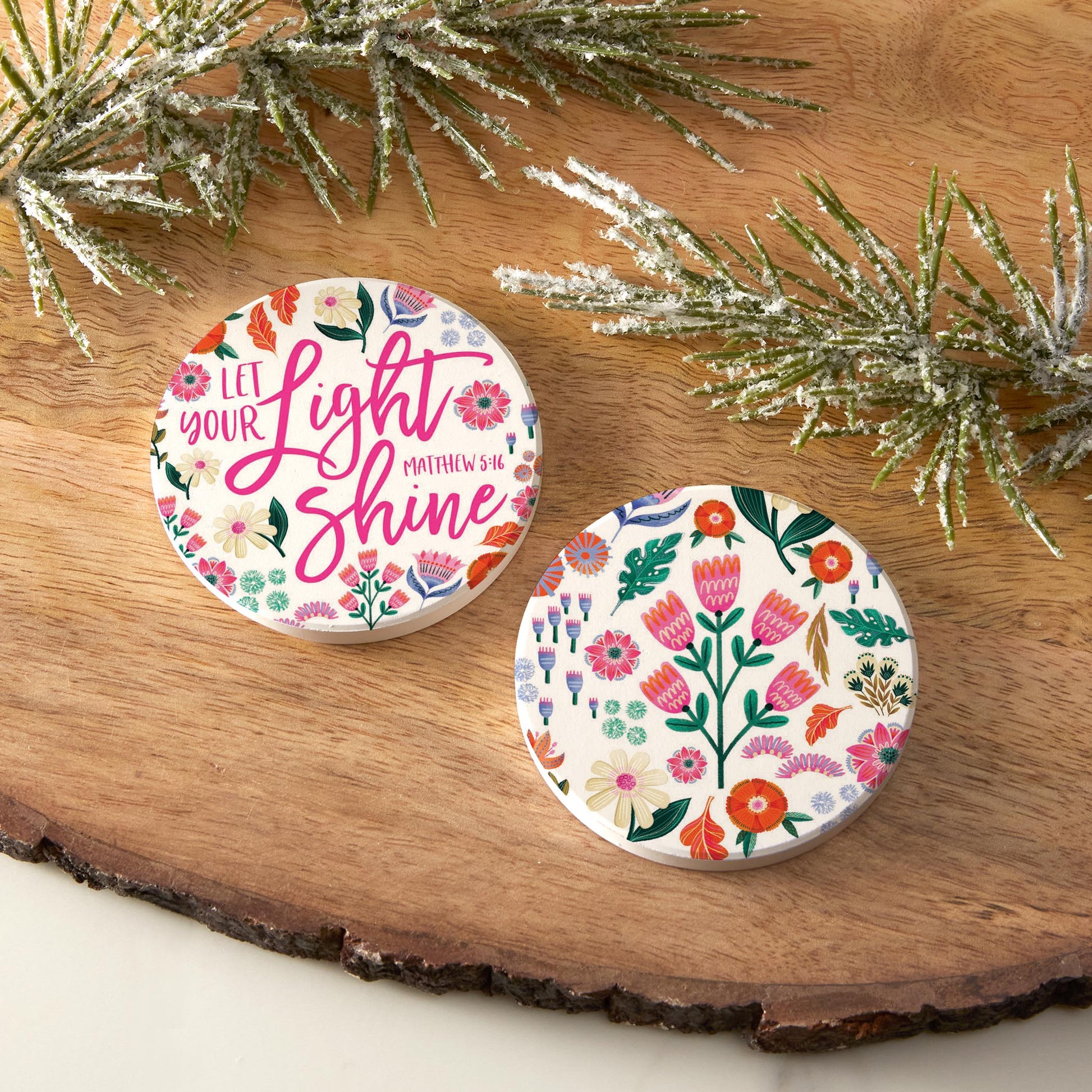 Car Coaster 2-Pack Kalia Lane-Radiant Hope Let Your Light Shine -6