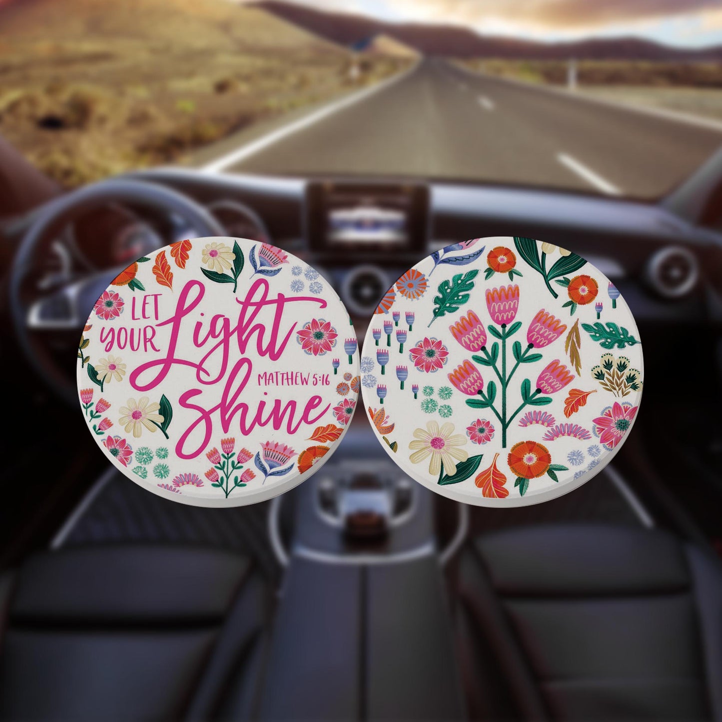 Car Coaster 2-Pack Kalia Lane-Radiant Hope Let Your Light Shine -8
