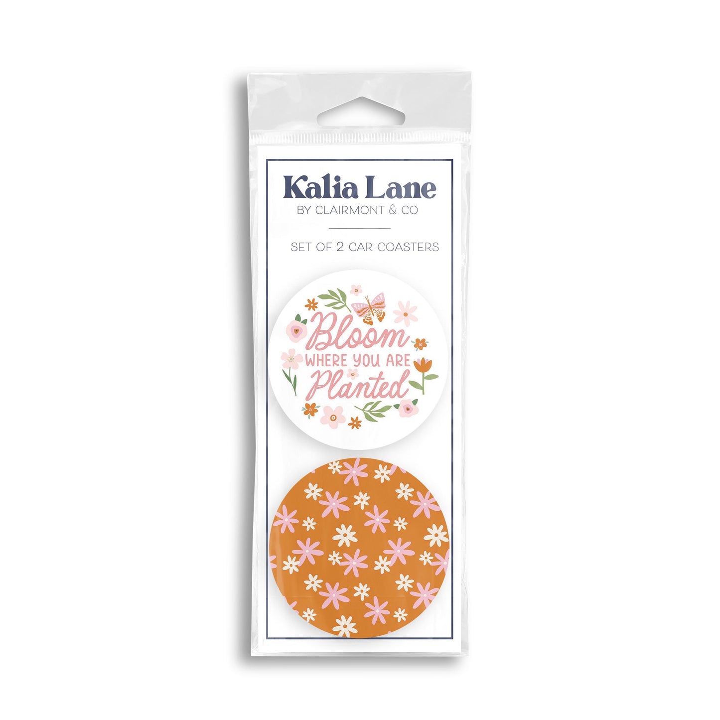 Car Coaster 2-Pack Kalia Lane-Spring Where You Are Planted & Pattern