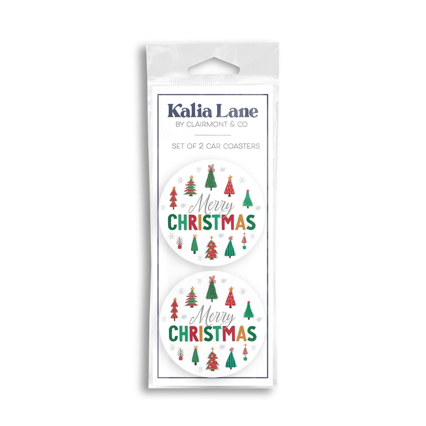 Car Coaster 2-Pack Kalia Lane-Whimsy Wonderland Traditional Merry Christmas