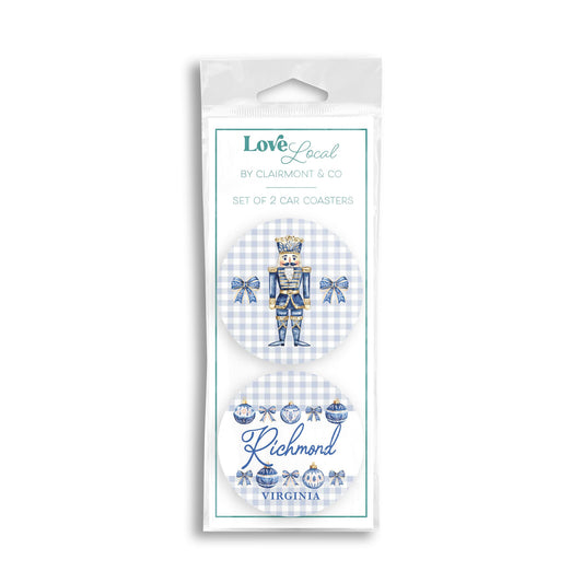 Car Coaster 2-Pack Love Local-Love+Local Blue Noel - A Grand Millennial Christmas -0