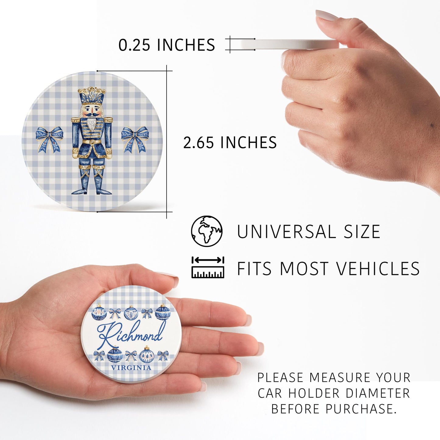 Car Coaster 2-Pack Love Local-Love+Local Blue Noel - A Grand Millennial Christmas -2