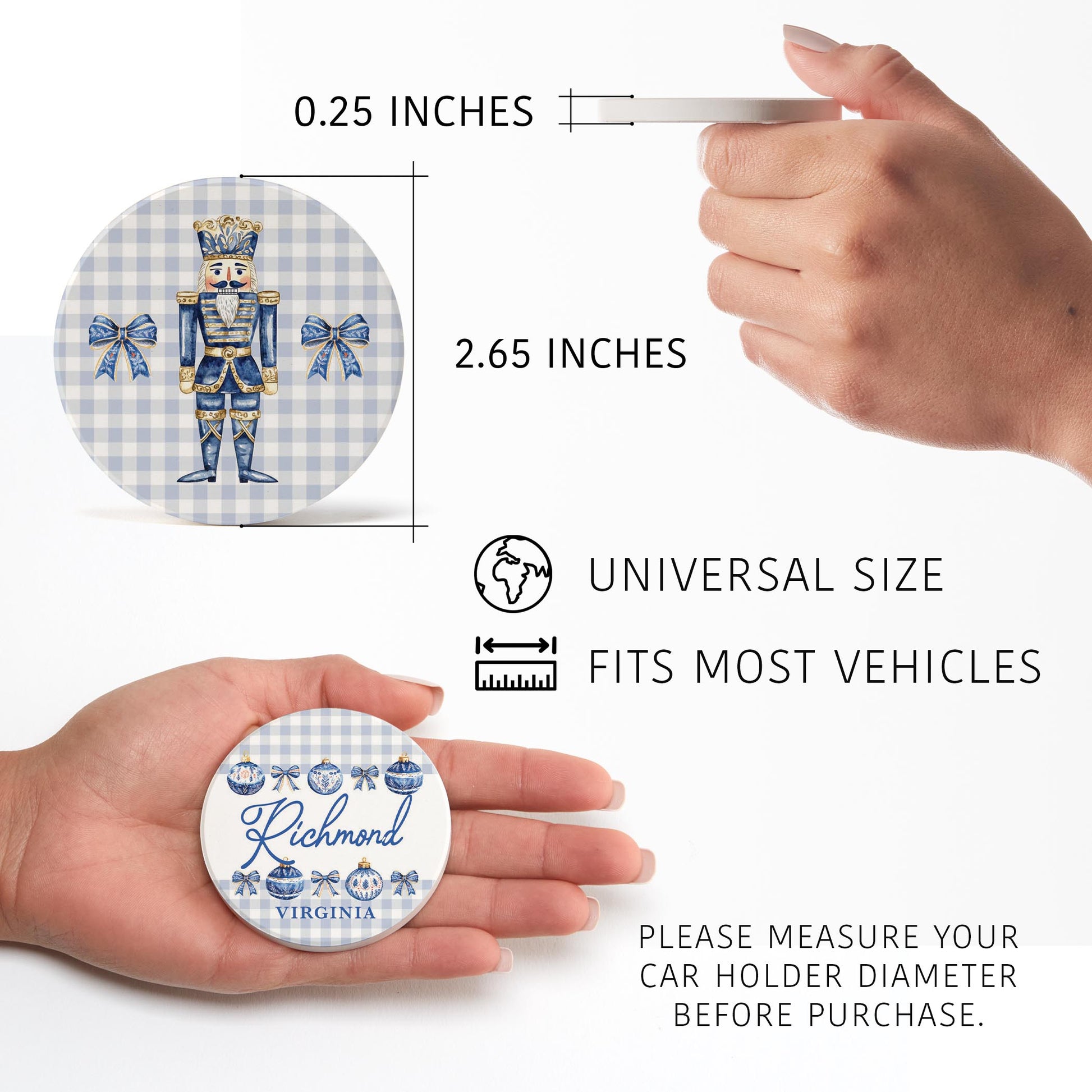 Car Coaster 2-Pack Love Local-Love+Local Blue Noel - A Grand Millennial Christmas -2