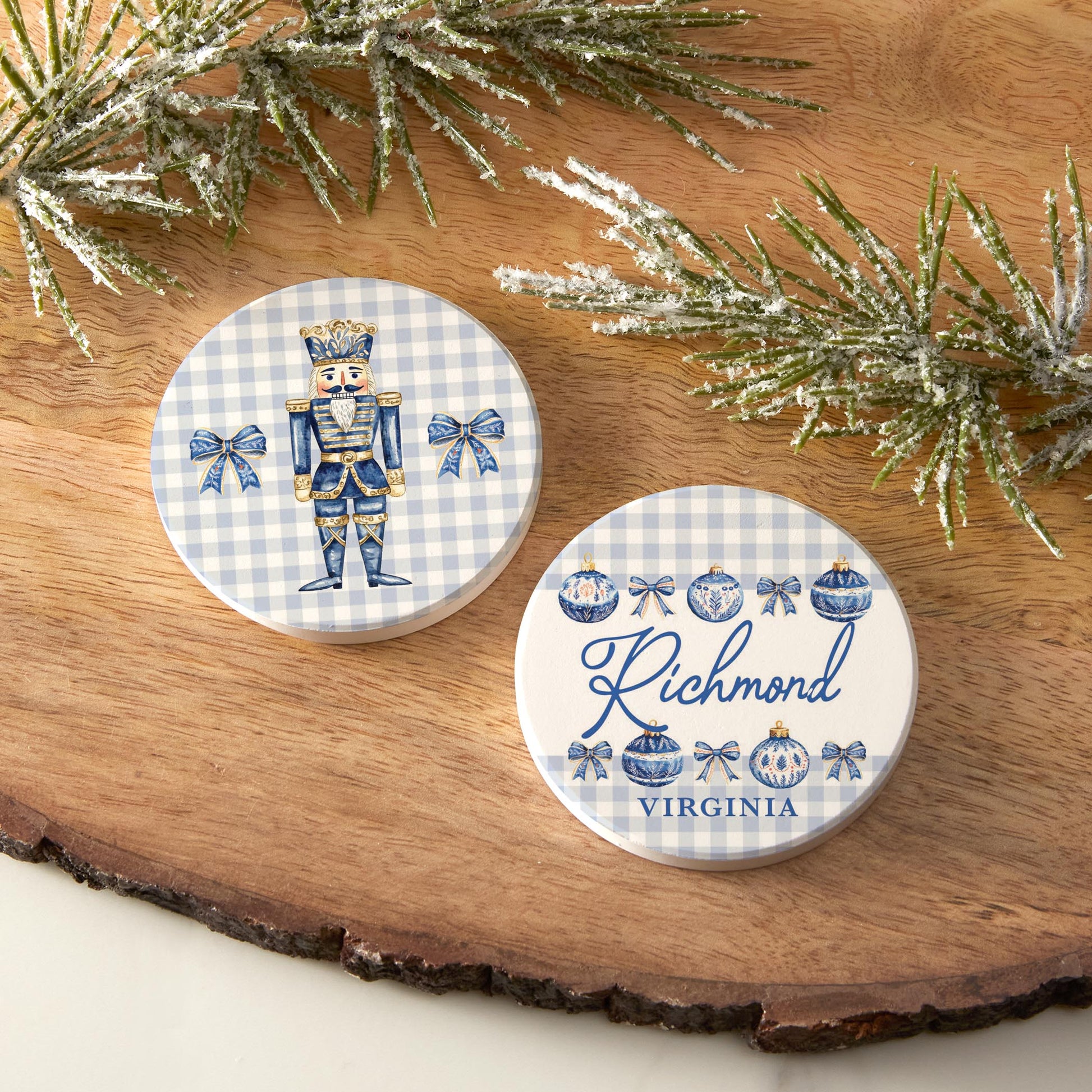 Car Coaster 2-Pack Love Local-Love+Local Blue Noel - A Grand Millennial Christmas -3