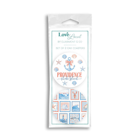 Car Coaster 2-Pack Love Local-Love+Local New England Tides -0