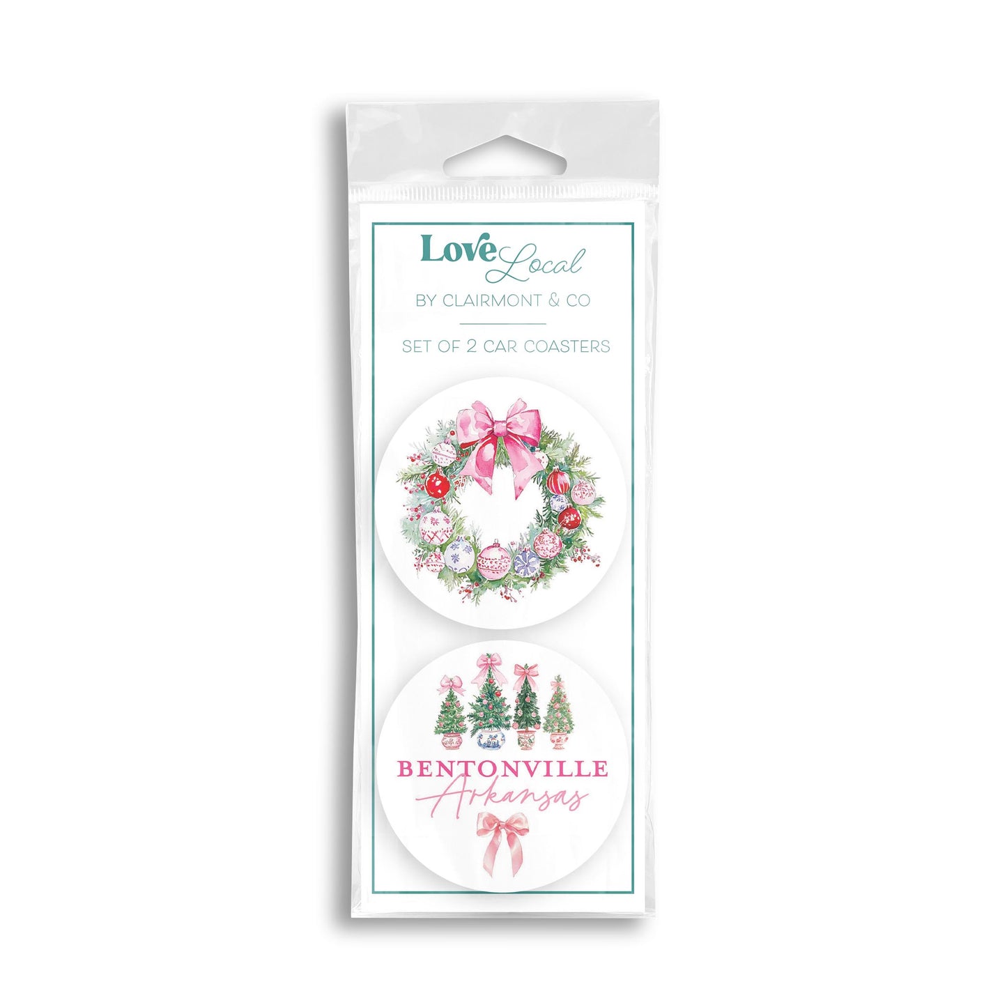 Car Coaster 2-Pack Love Local-Love+Local Blush & Baubles - A Grand Millennial Christmas -0