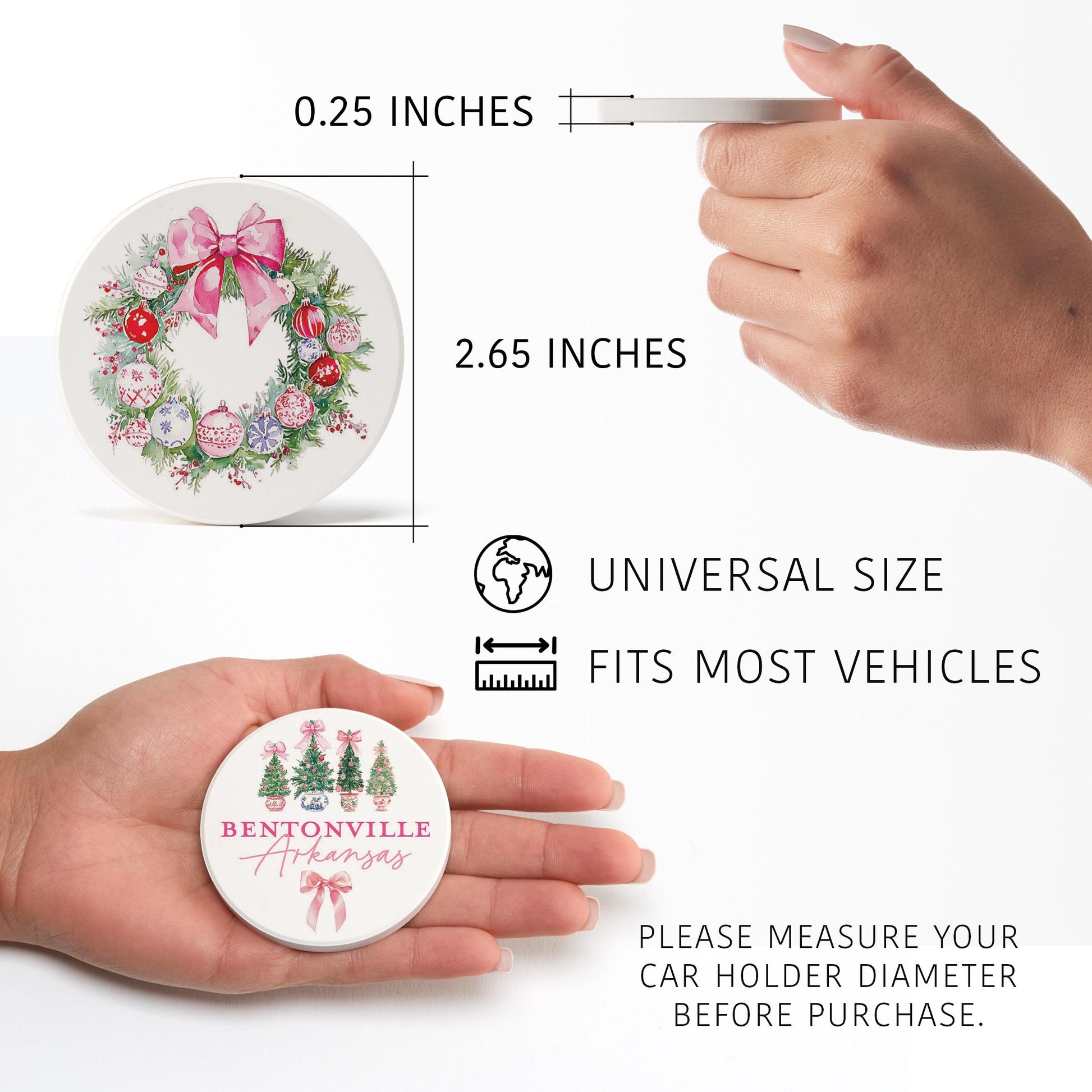 Car Coaster 2-Pack Love Local-Love+Local Blush & Baubles - A Grand Millennial Christmas -2