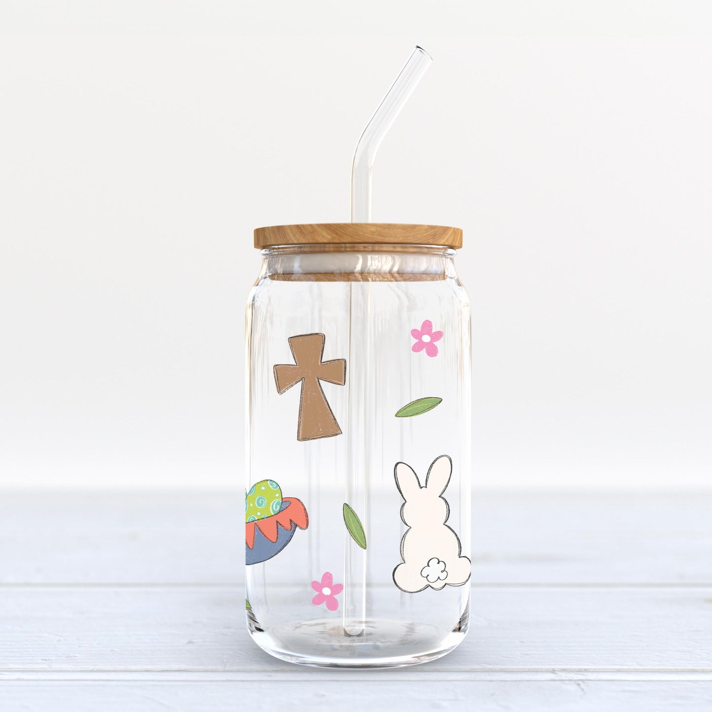 16oz Cold Brew Glass-Easter Pattern