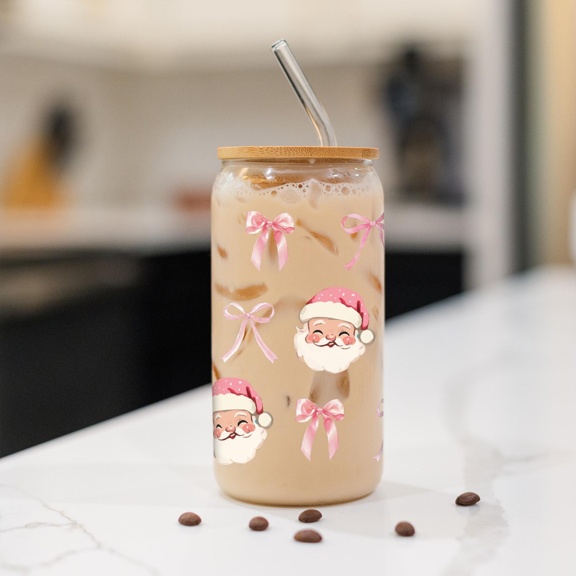 16oz Cold Brew Glass-Blush & Baubles - A Grand Millennial Christmas -1