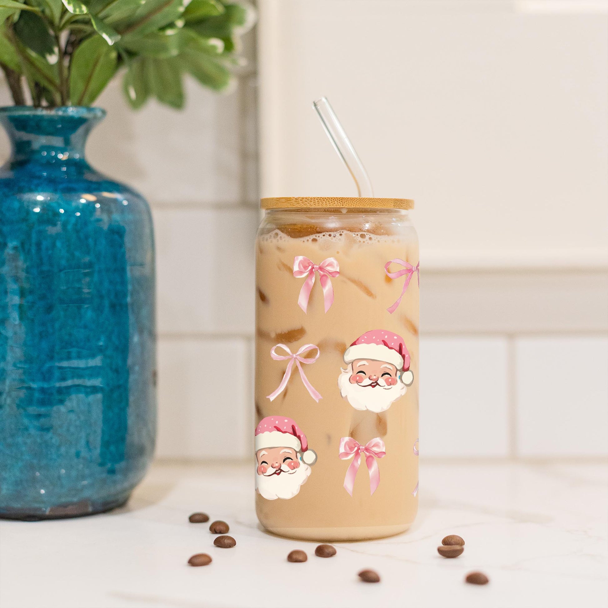 16oz Cold Brew Glass-Blush & Baubles - A Grand Millennial Christmas -3