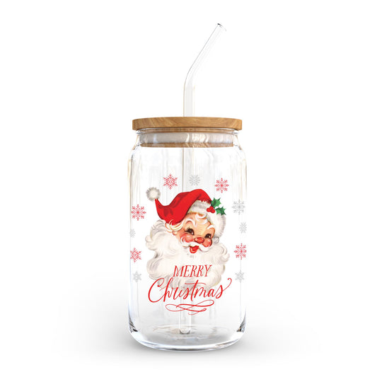 16oz Cold Brew Glass-Classic Santa