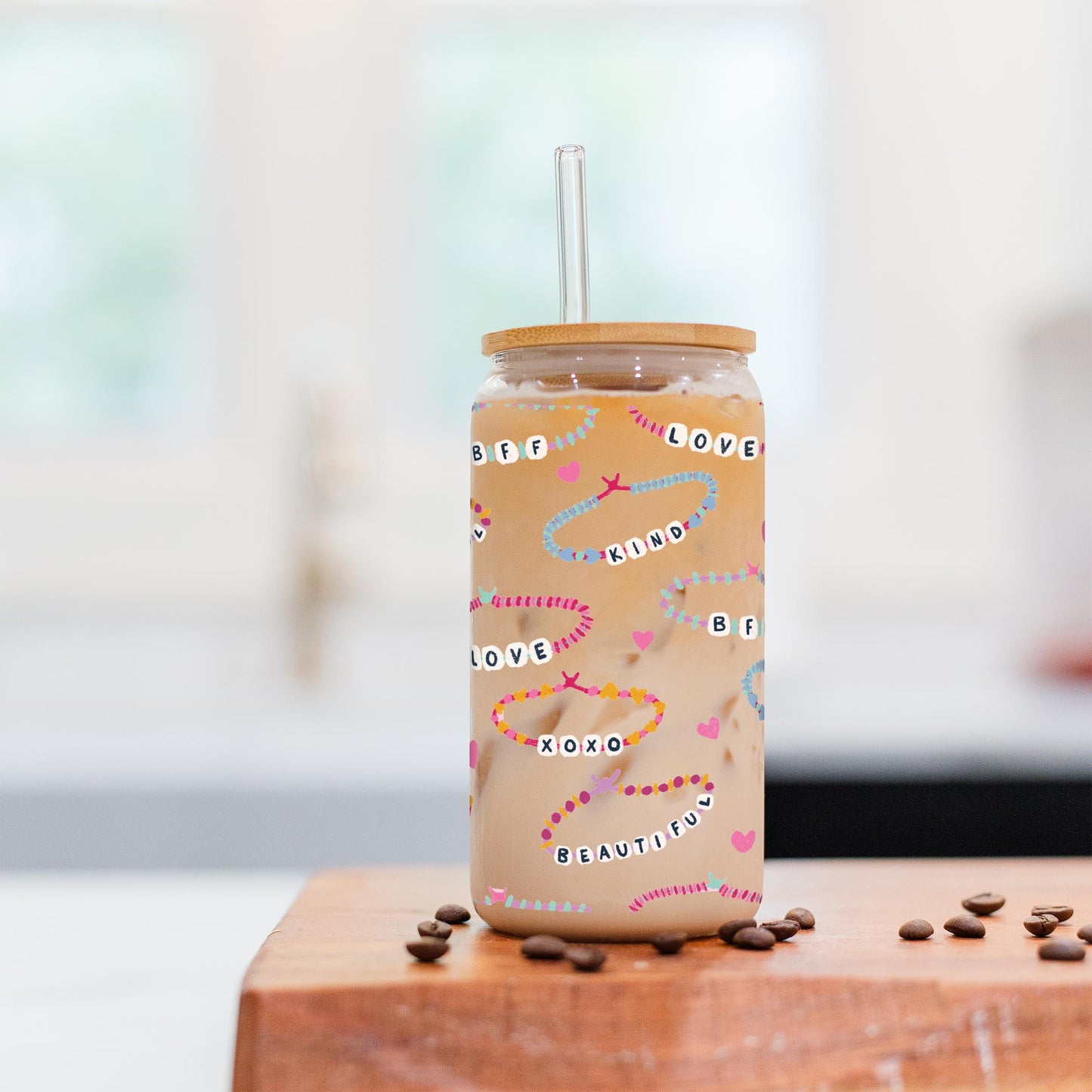 16oz Cold Brew Glass-Friendship Bracelets