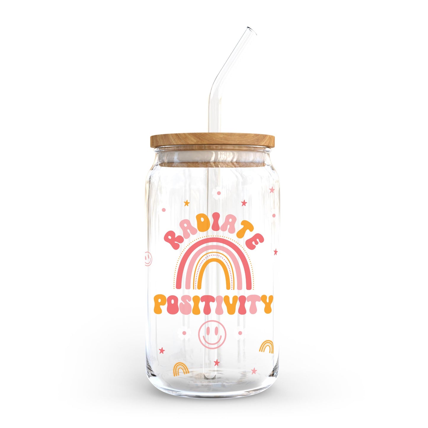 16oz Cold Brew Glass-Happy Plans Radiate Positivity