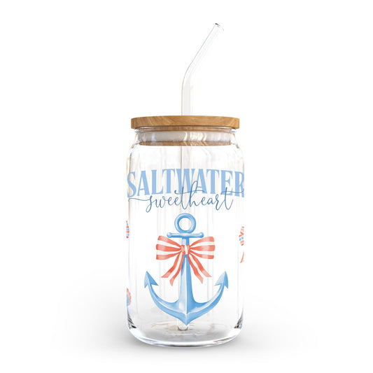 16oz Cold Brew Glass-New England Tides Saltwater Sweetheart -0