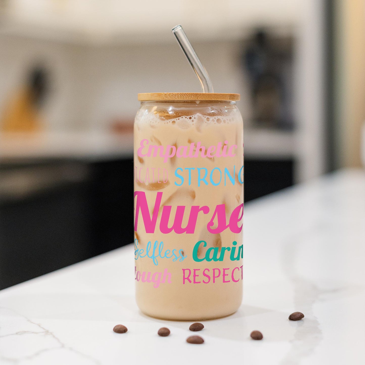 16oz Cold Brew Glass-Nursing Words