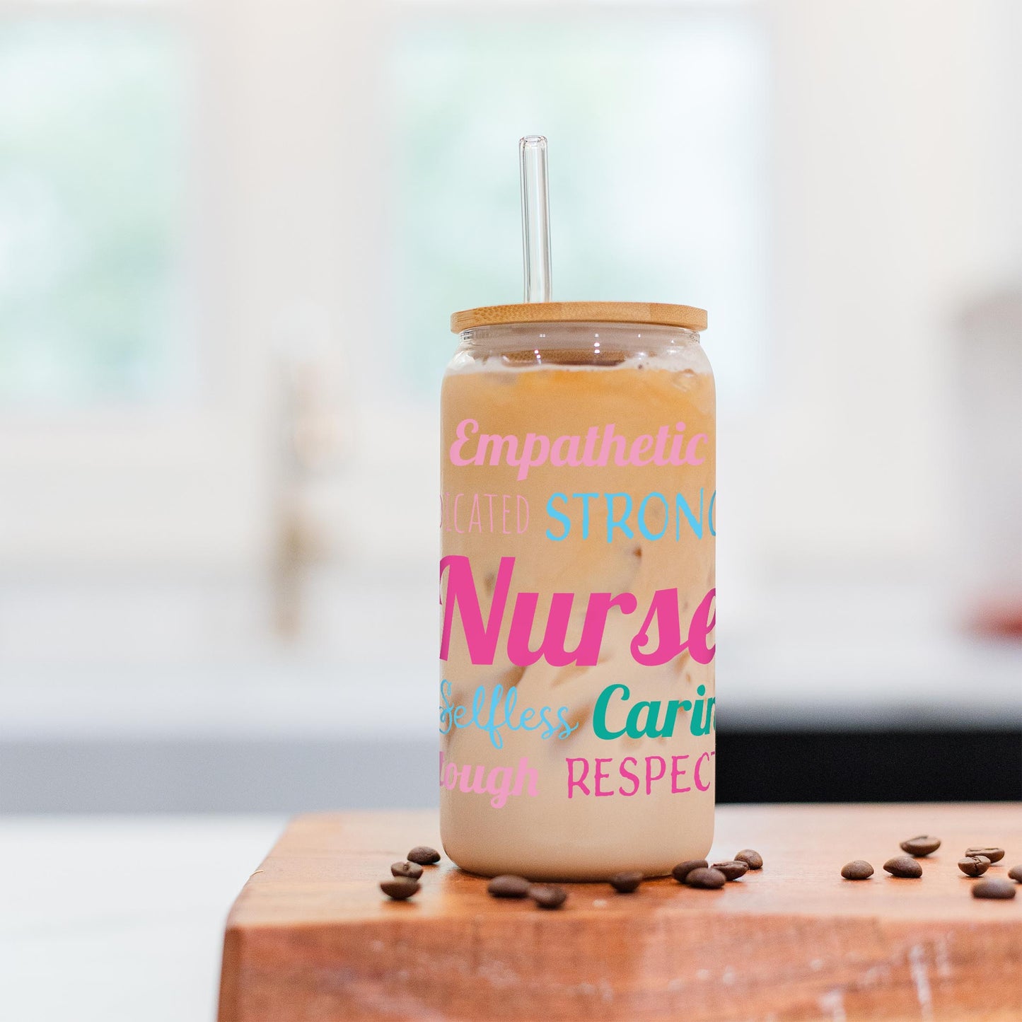 16oz Cold Brew Glass-Nursing Words