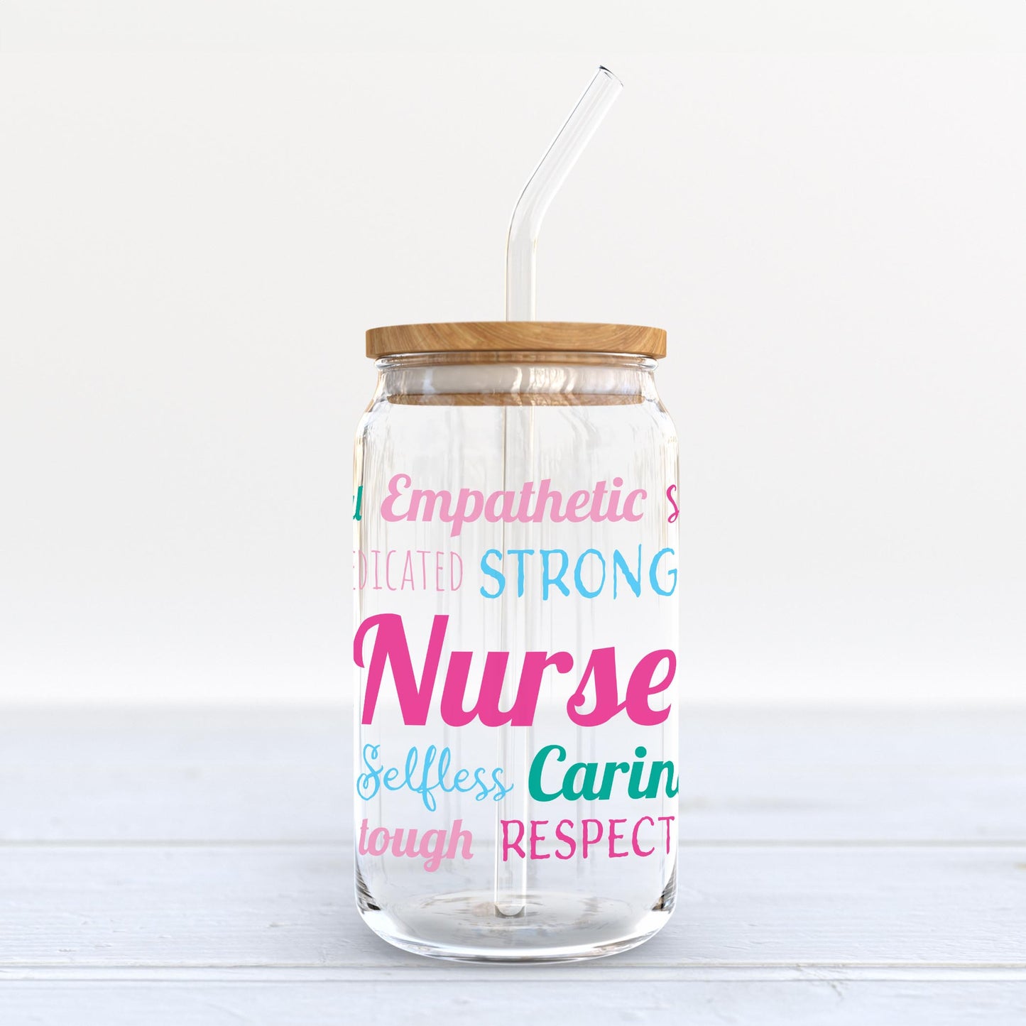 16oz Cold Brew Glass-Nursing Words