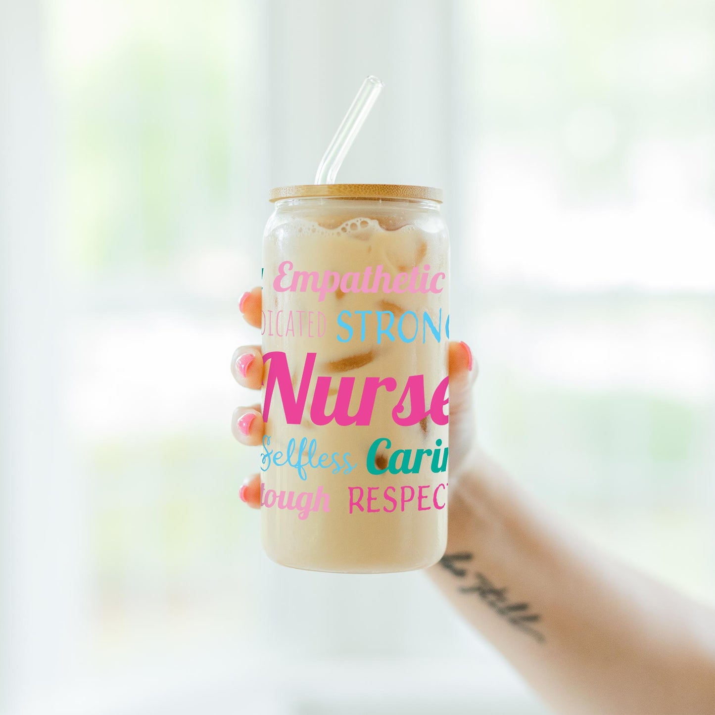 16oz Cold Brew Glass-Nursing Words