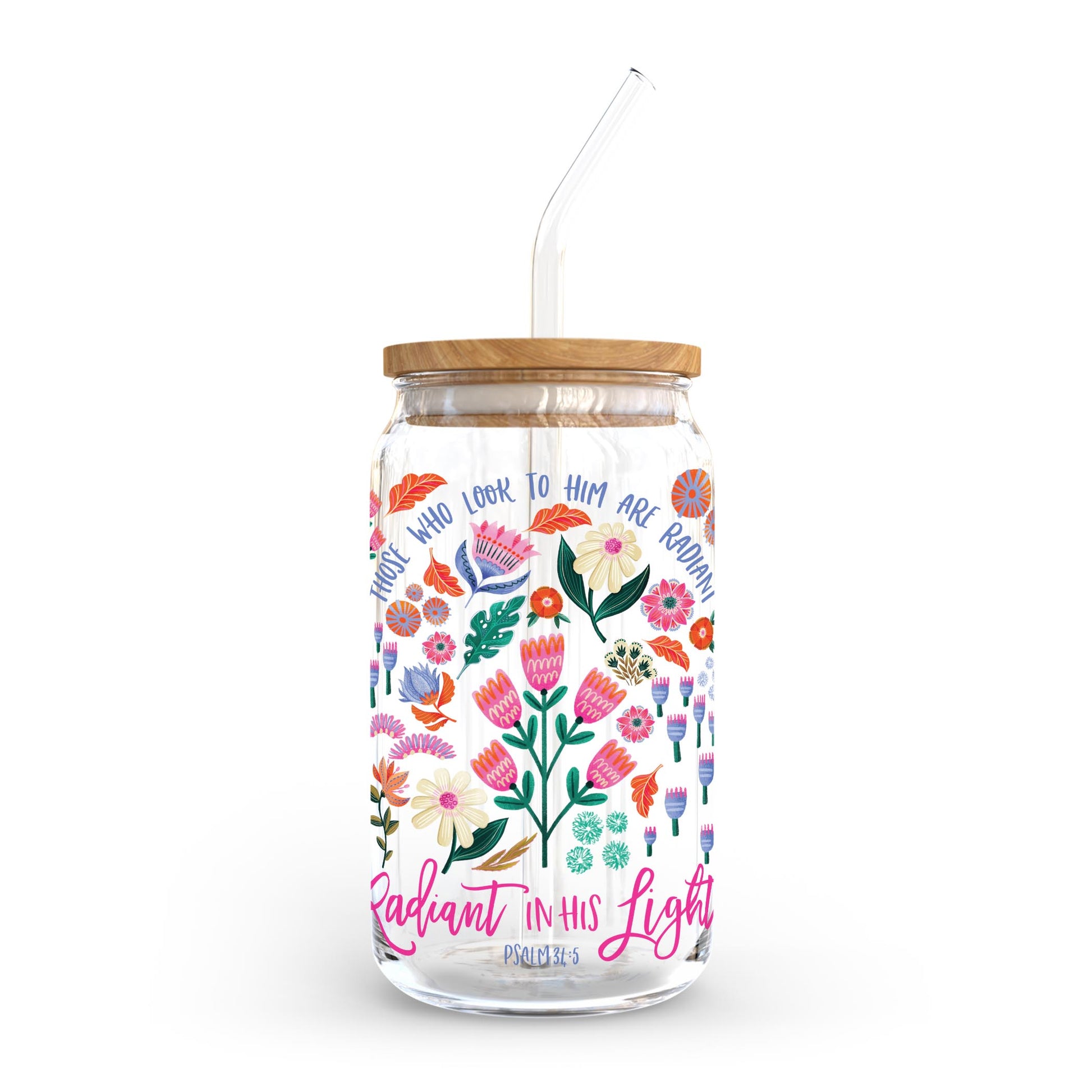 16oz Cold Brew Glass-Radiant Hope Those Who Look To Him -0