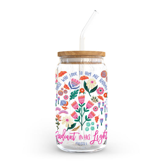 16oz Cold Brew Glass-Radiant Hope Those Who Look To Him -0
