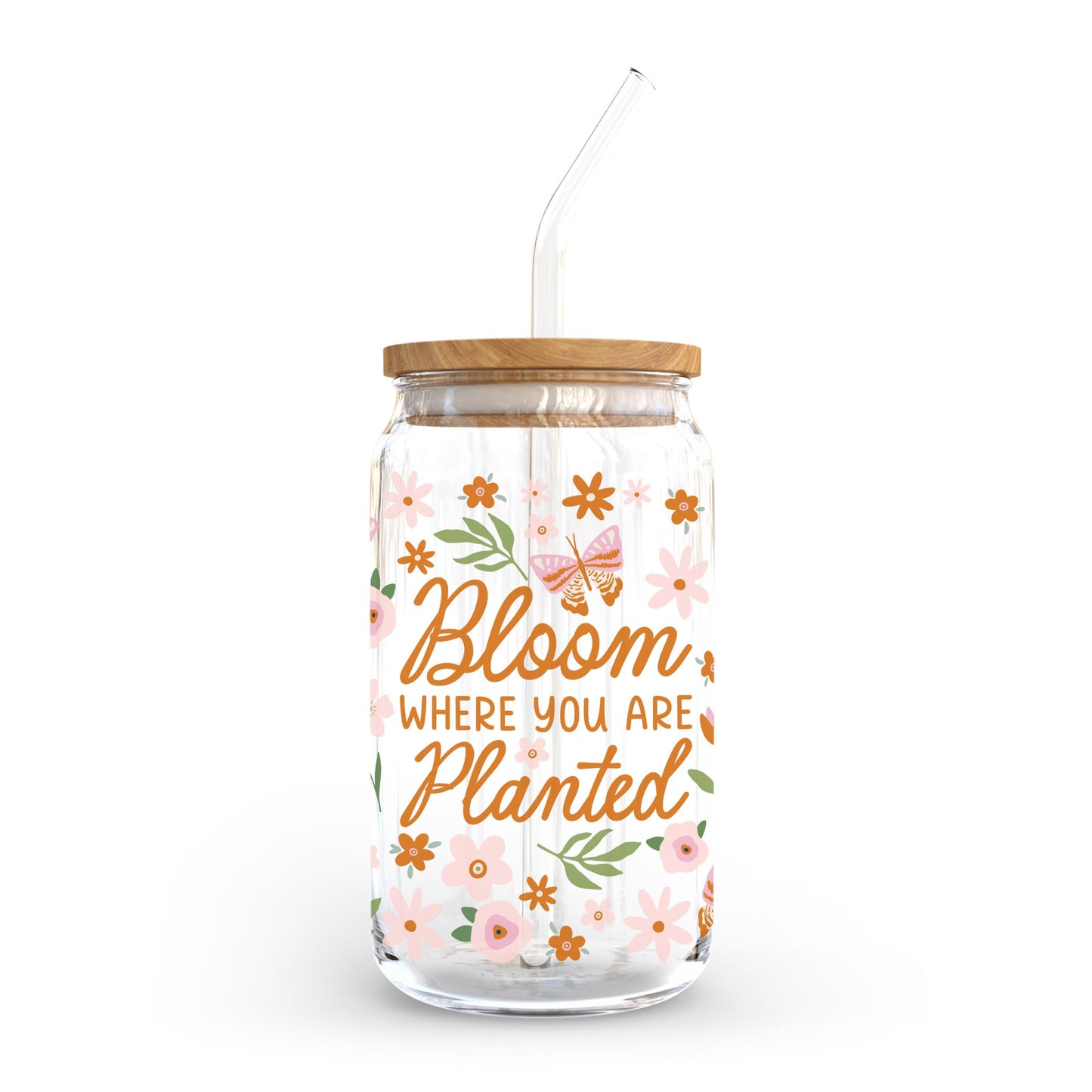 16oz Cold Brew Glass-Spring Bloom Where You Are Planted