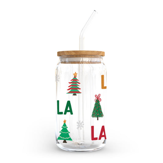 16oz Cold Brew Glass-Whimsy Wonderland Traditional Fa La La