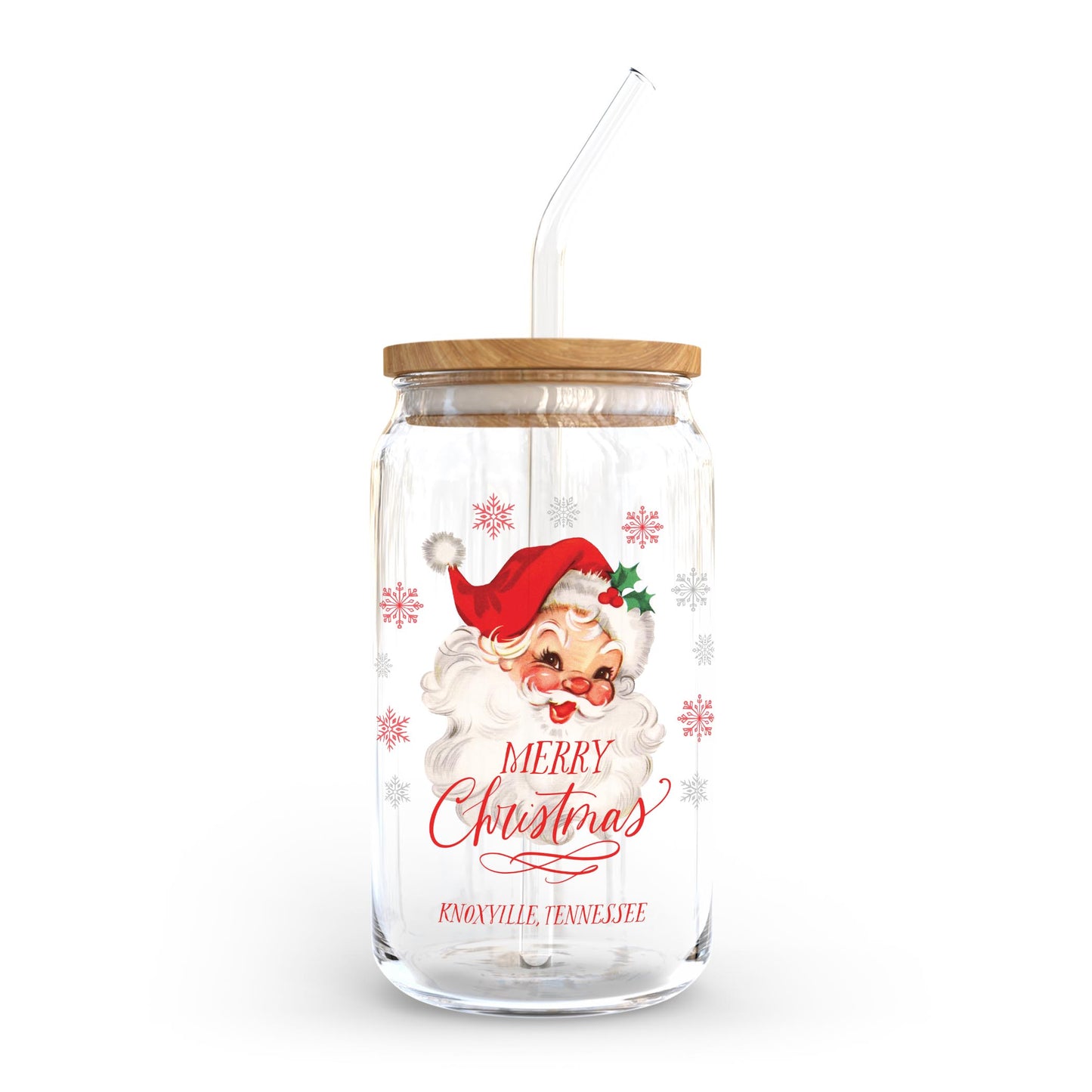 16oz Cold Brew Glass-Classic Santa City & State