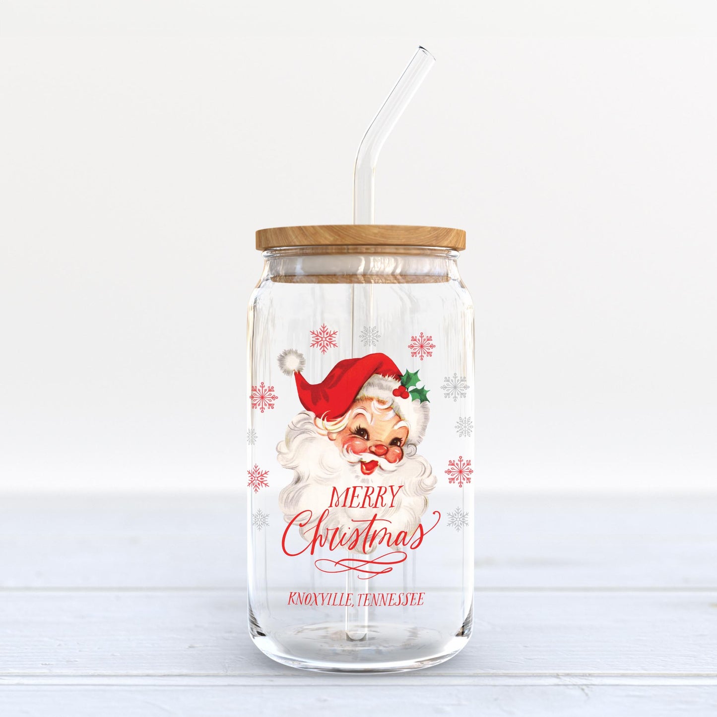 16oz Cold Brew Glass-Classic Santa City & State