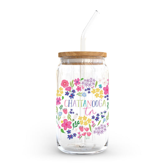 16oz Cold Brew Glass-Flower Confetti City & State -0