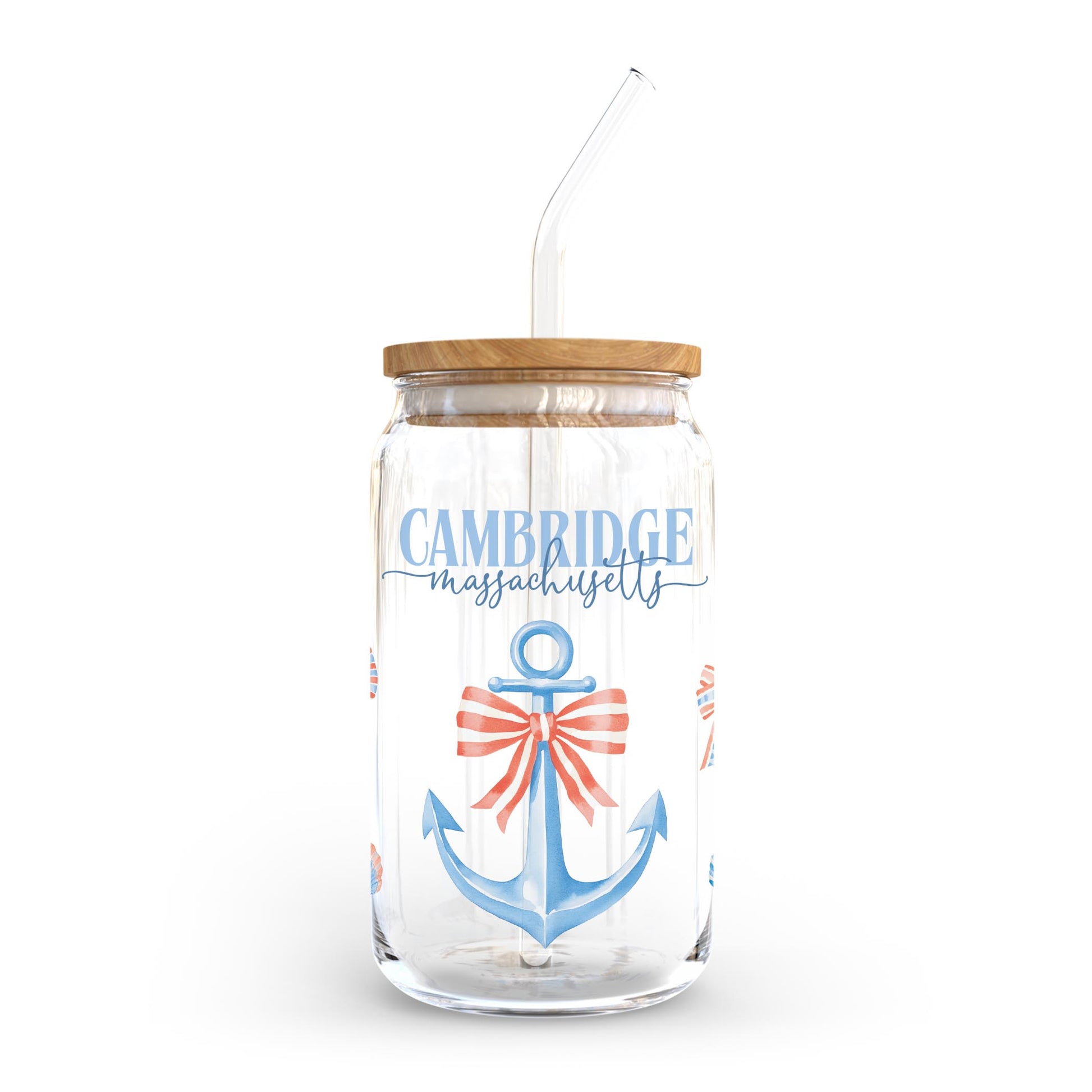 16oz Cold Brew Glass-Love+Local New England Tides -0