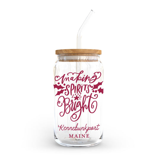 16oz Cold Brew Glass-Love + Local Winterberry -0