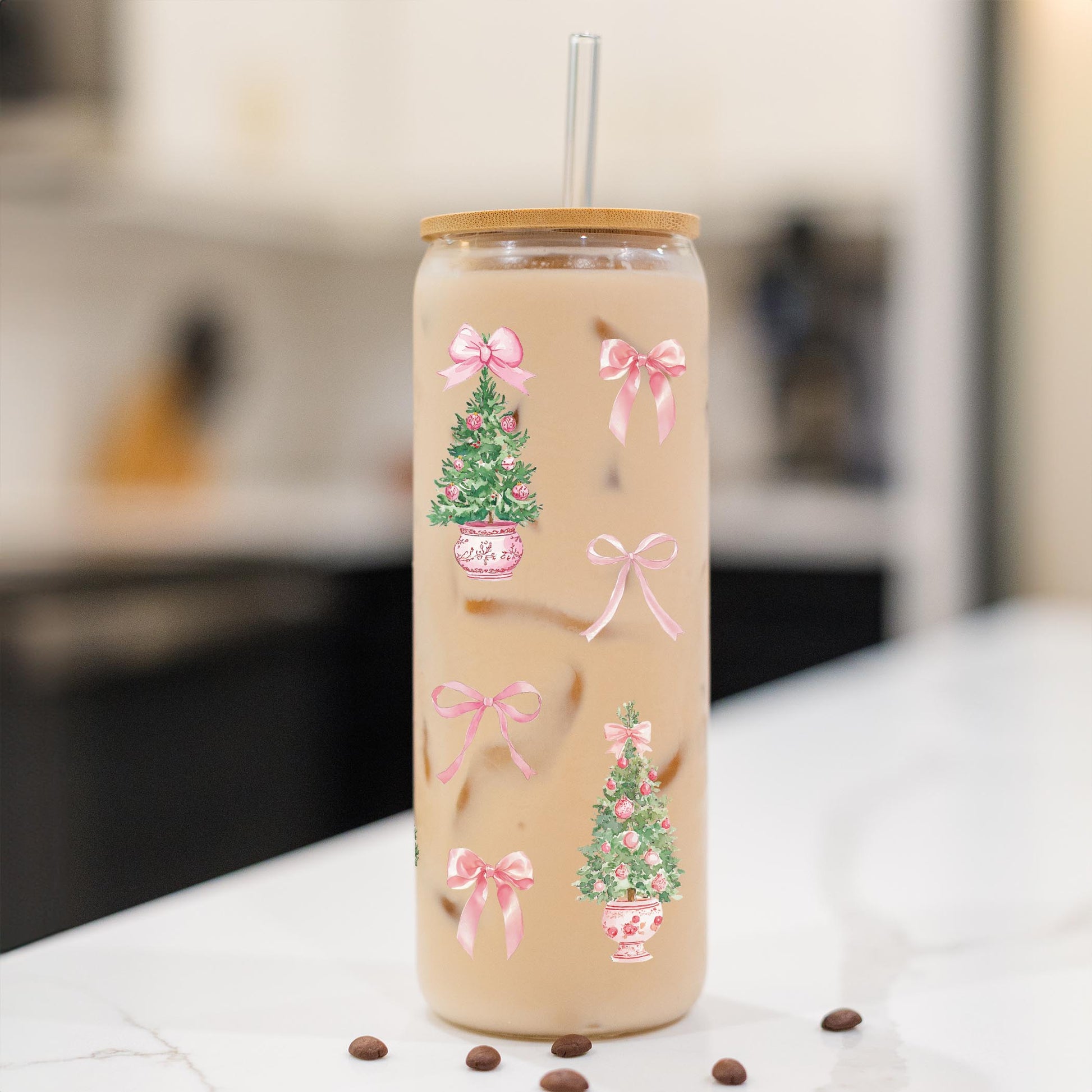 24oz Cold Brew Glass-Blush & Baubles - A Grand Millennial Christmas -1