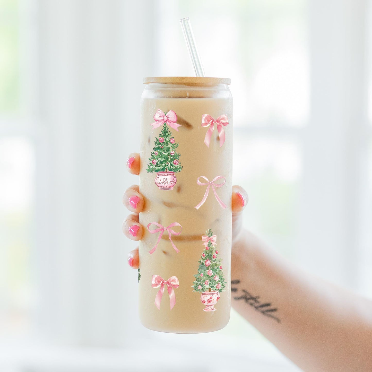 24oz Cold Brew Glass-Blush & Baubles - A Grand Millennial Christmas -3