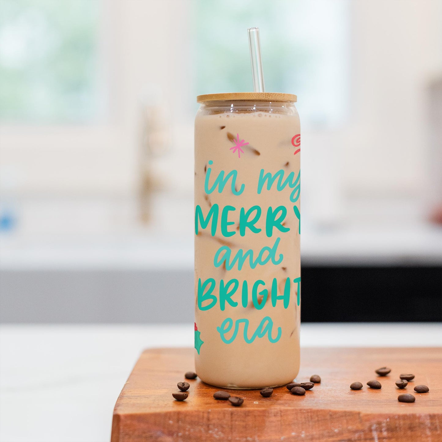 24oz Cold Brew Glass-In My Merry & Bright Era