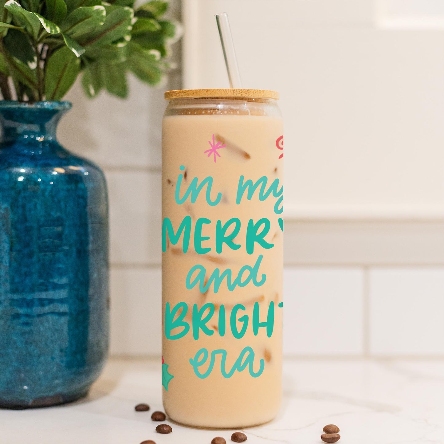 24oz Cold Brew Glass-In My Merry & Bright Era