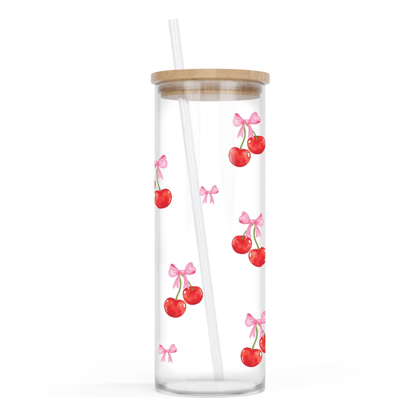 24oz Cold Brew Glass-Cherries & Bows