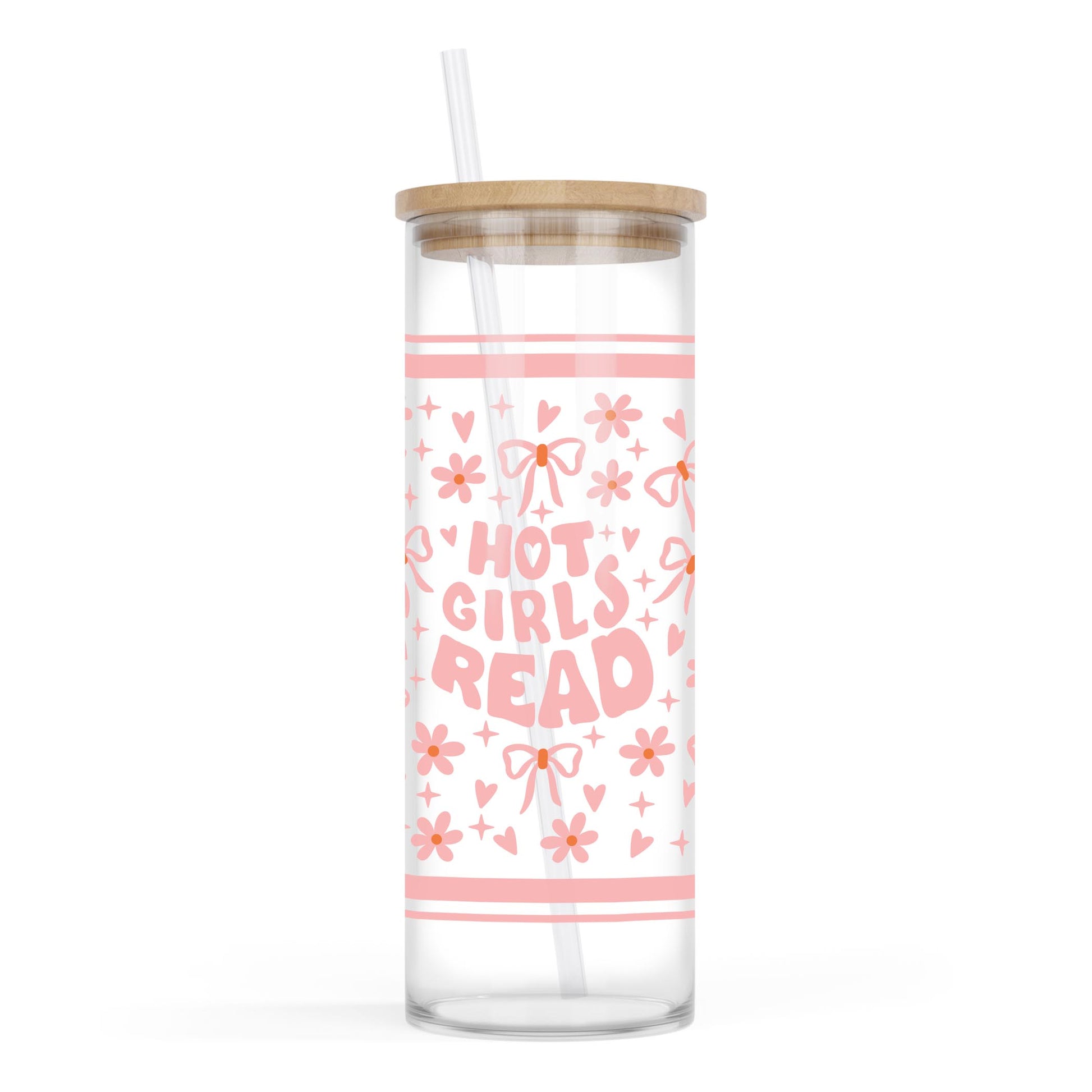 24oz Cold Brew Glass-Hot Girls Read -0