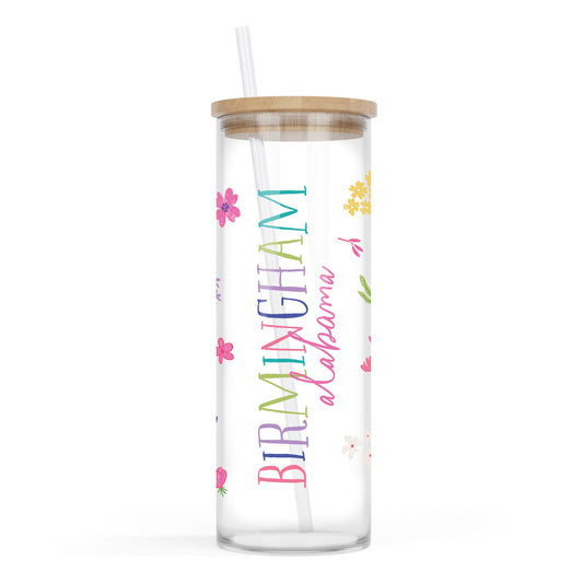 24oz Cold Brew Glass-Flower Confetti City & State -0