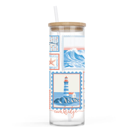24oz Cold Brew Glass-Love+Local New England Tides -0