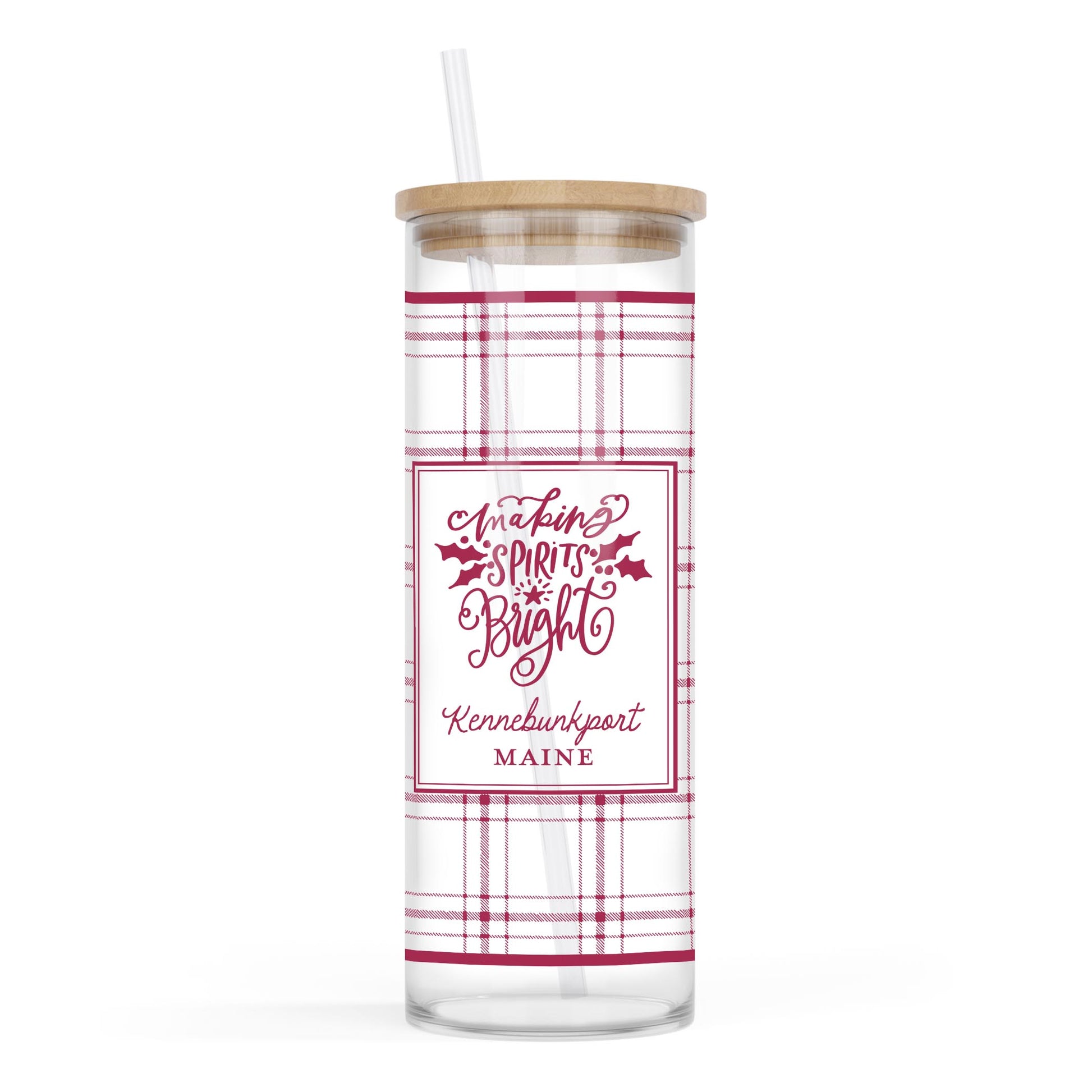 24oz Cold Brew Glass-Love + Local Winterberry -0