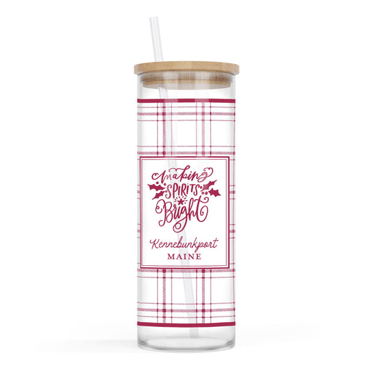 24oz Cold Brew Glass-Love + Local Winterberry -0