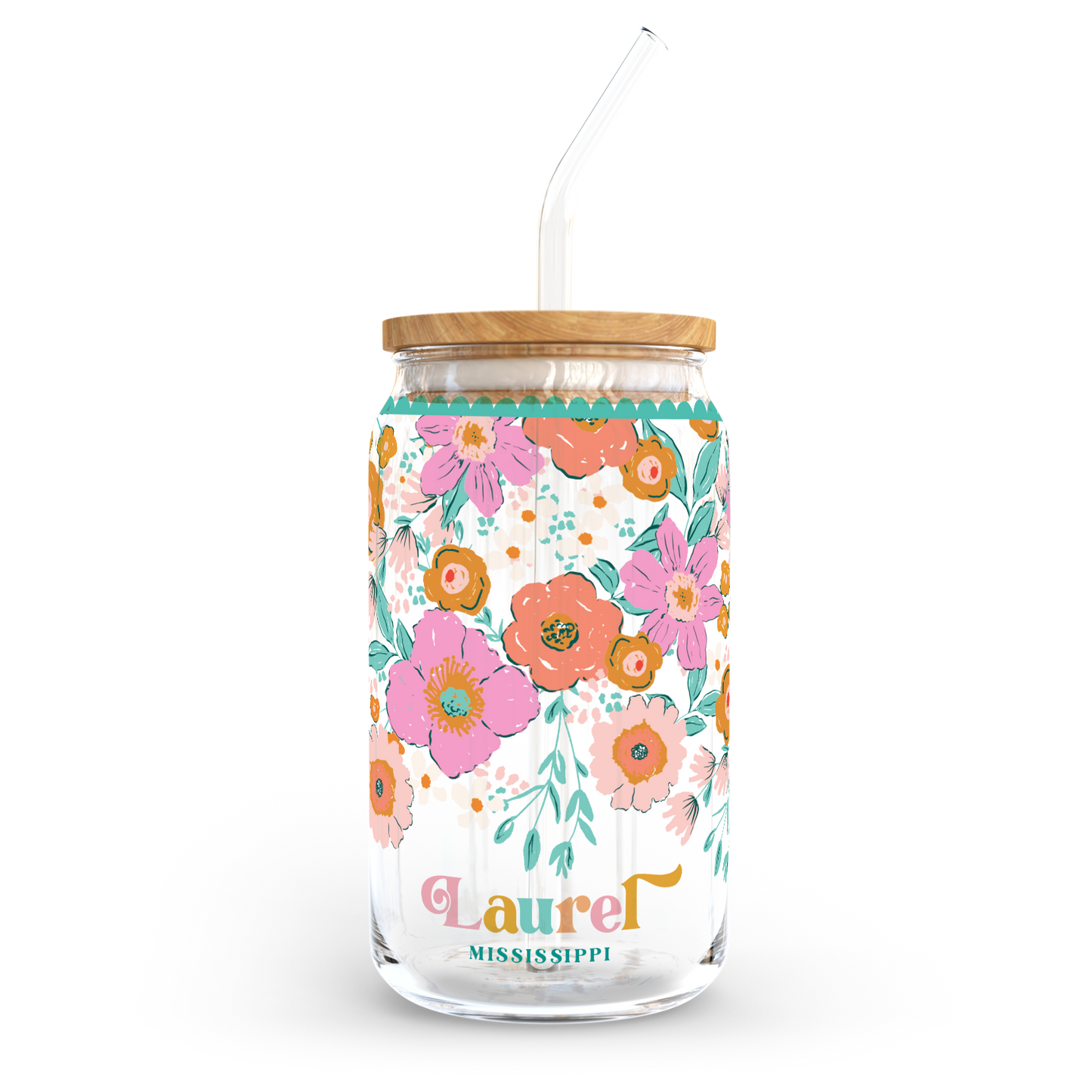 Love Local 16oz. Glass Cup - Kalia Floral