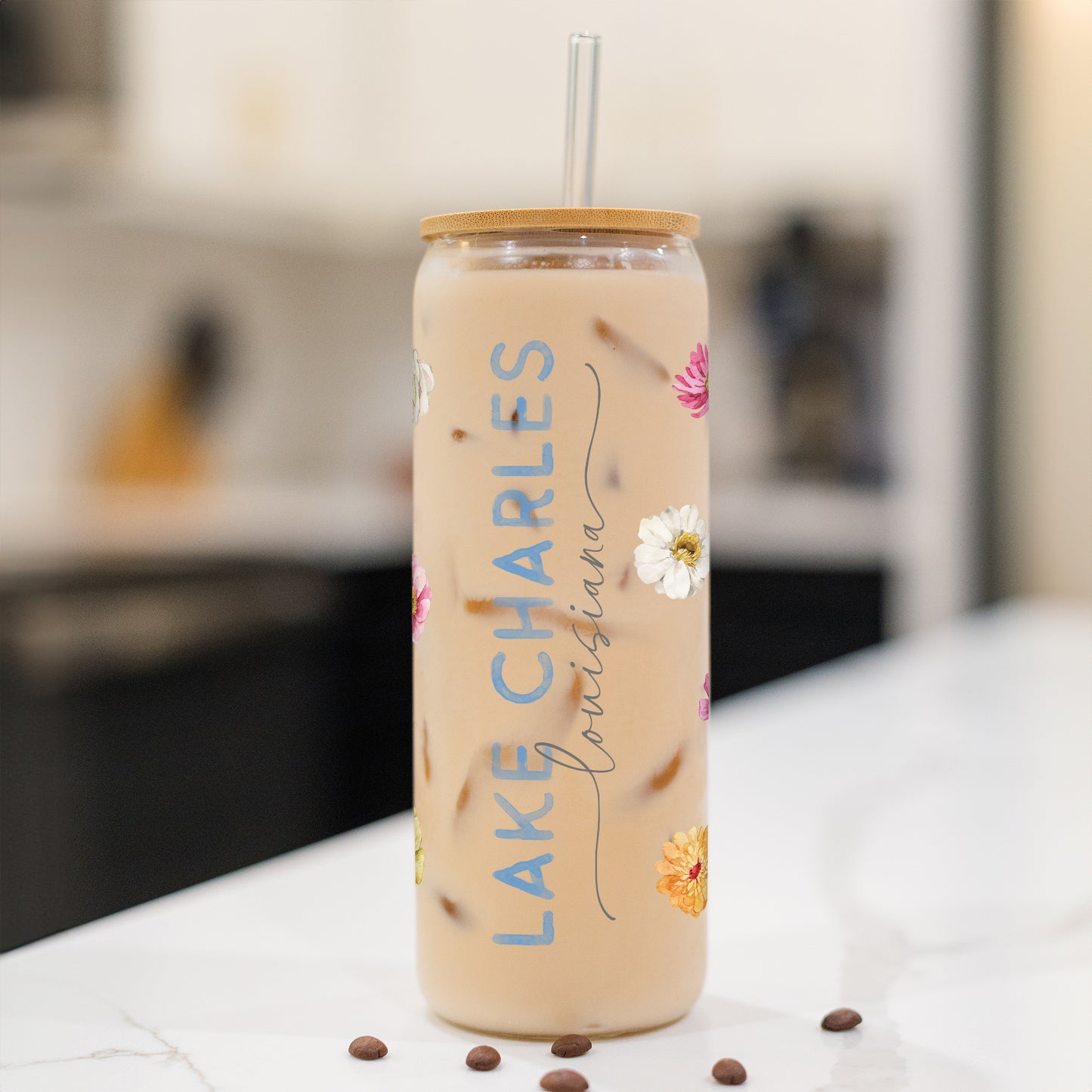 24oz Cold Brew Glass-Love+Local Fantasy Garden