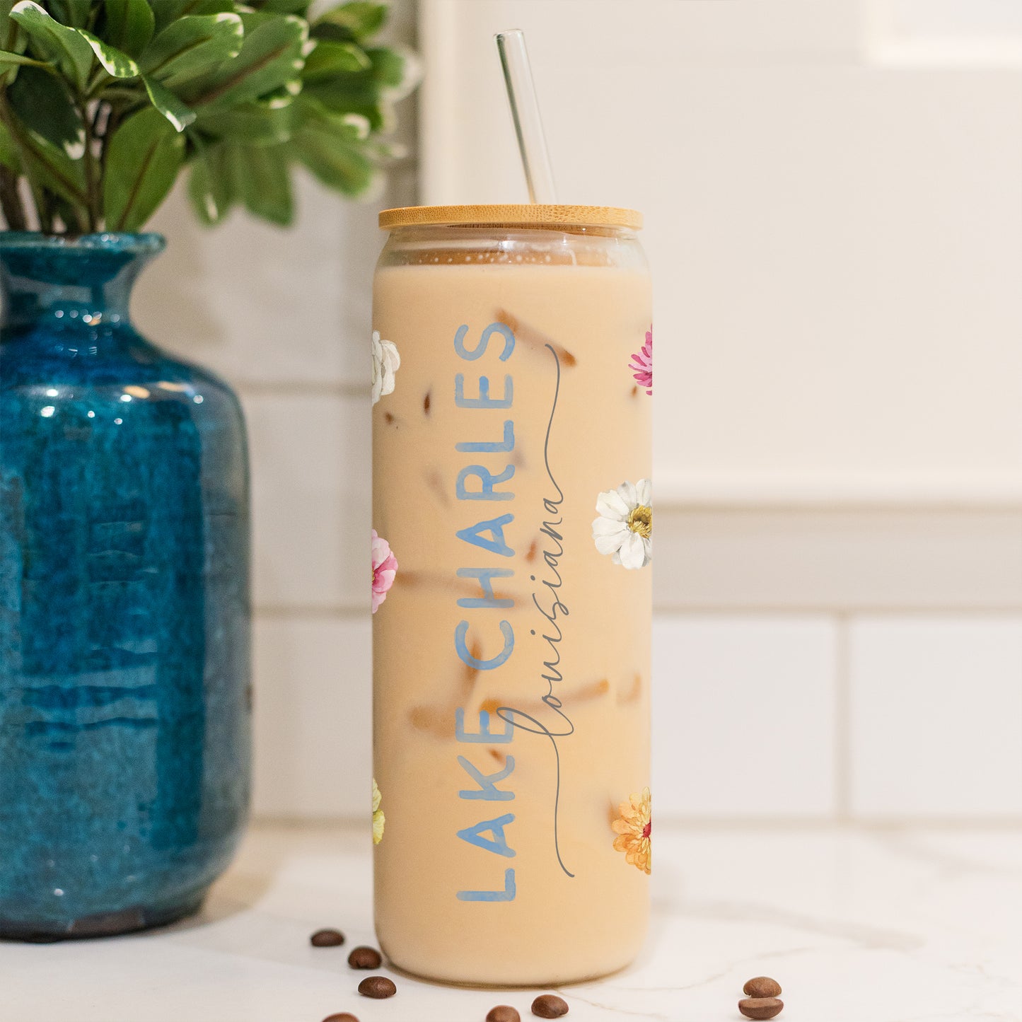 24oz Cold Brew Glass-Love+Local Fantasy Garden