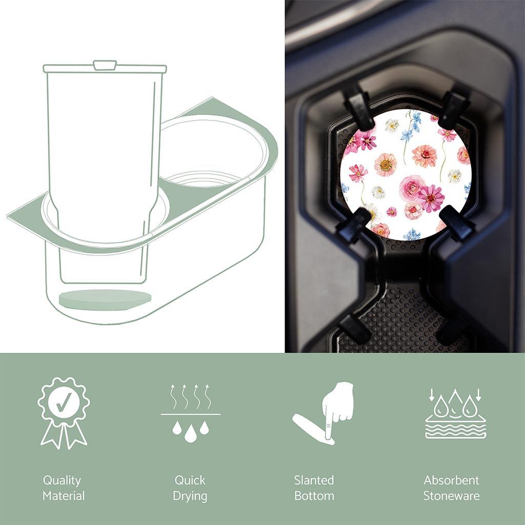 Car Coaster-Fantasy Garden Florals 2 -6