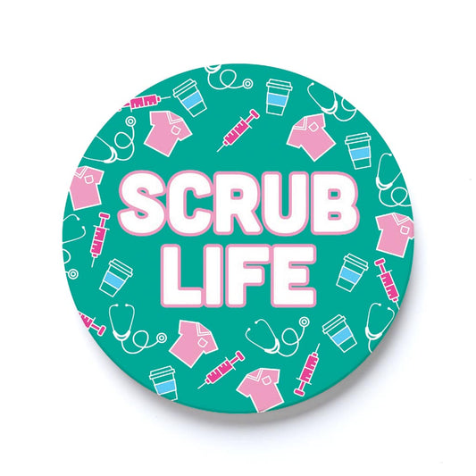 Car Coaster-Scrub Life Teal Icons -0