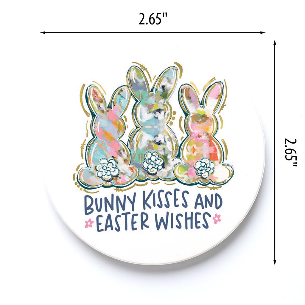 Car Coaster-Bunny Kisses & Easter Wishes