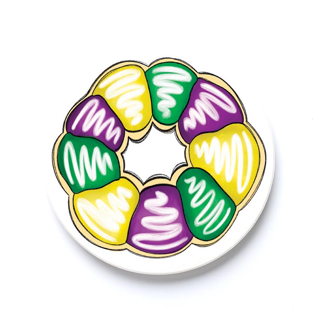 Car Coaster-Mardi Gras King Cake