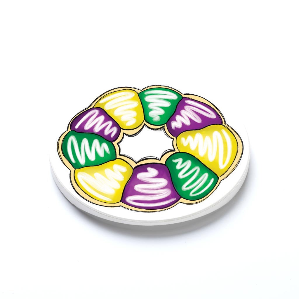 Car Coaster-Mardi Gras King Cake