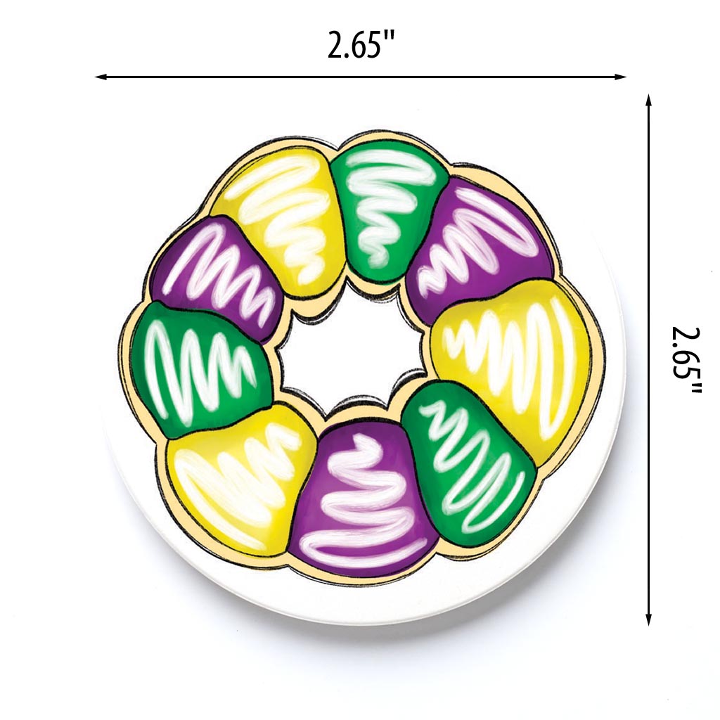 Car Coaster-Mardi Gras King Cake